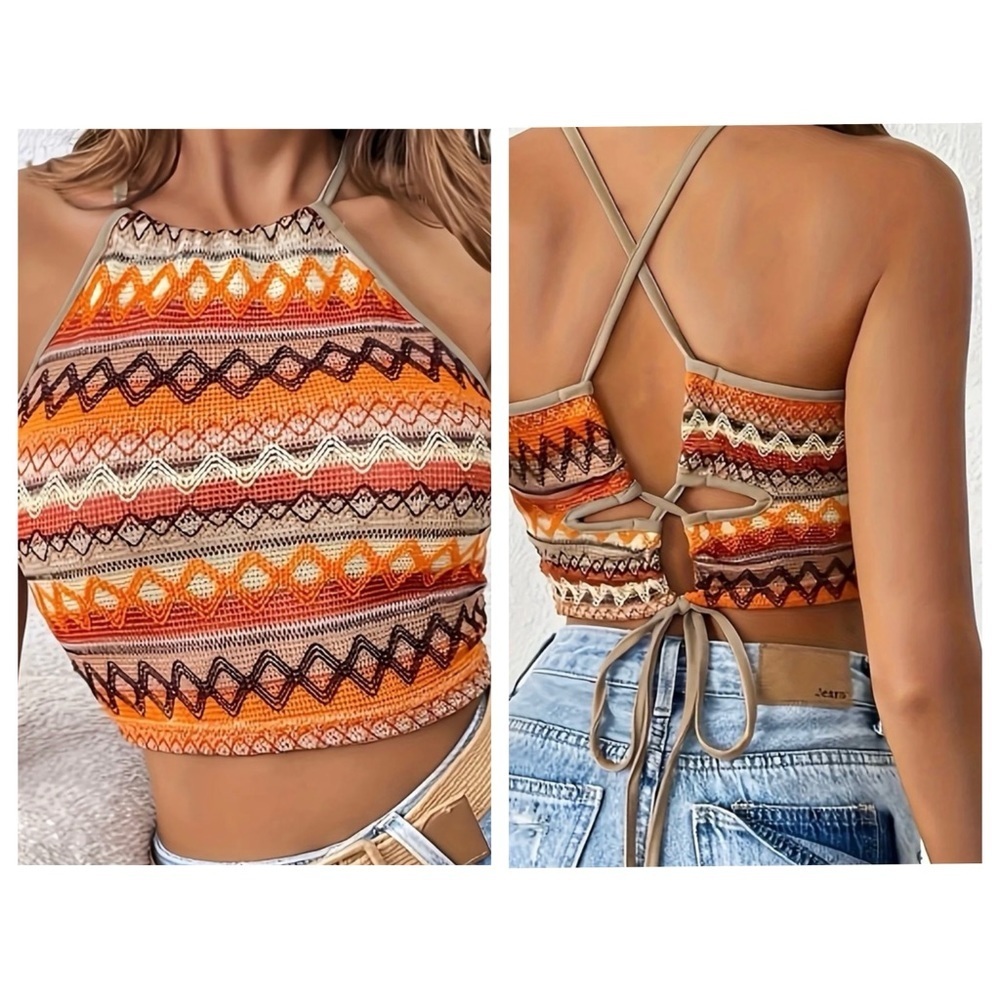 Boho Halter Crop Top